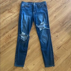 HOLLISTER HIGH RISE SUPER CROP SKINNY JEANS 7L 28